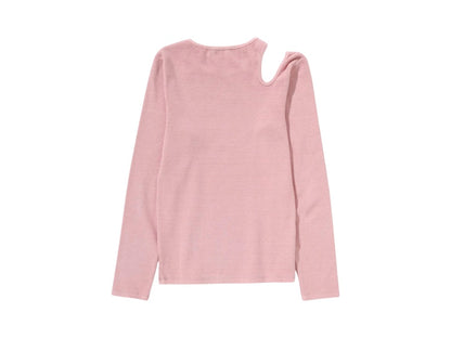 BAPE Women's Pigment Dyed Cut Out Rib L/S Tee Pink