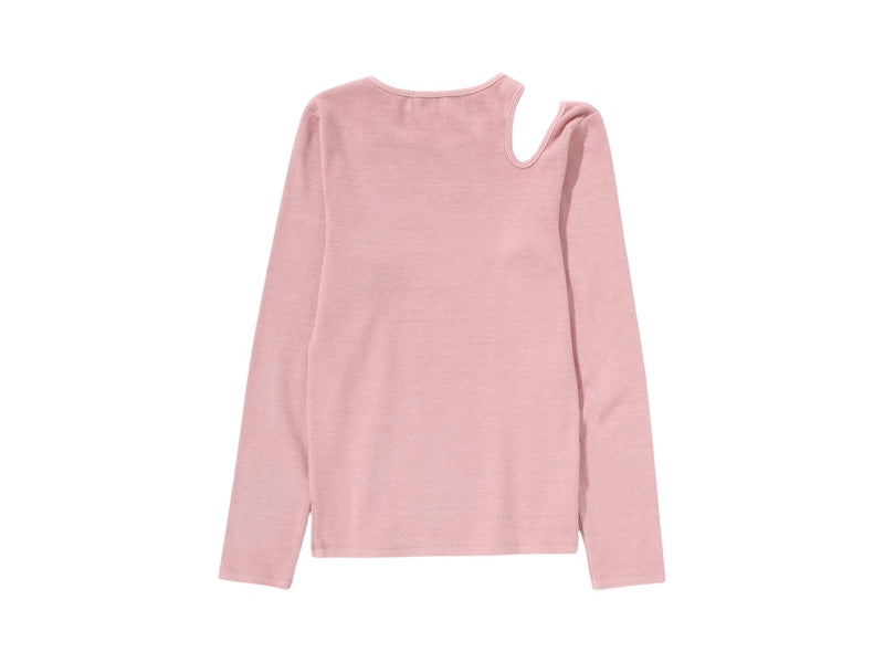 BAPE Women's Pigment Dyed Cut Out Rib L/S Tee Pink