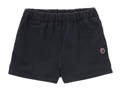 BAPE Women's Pigment Dyed One Point Sweat Shorts Black