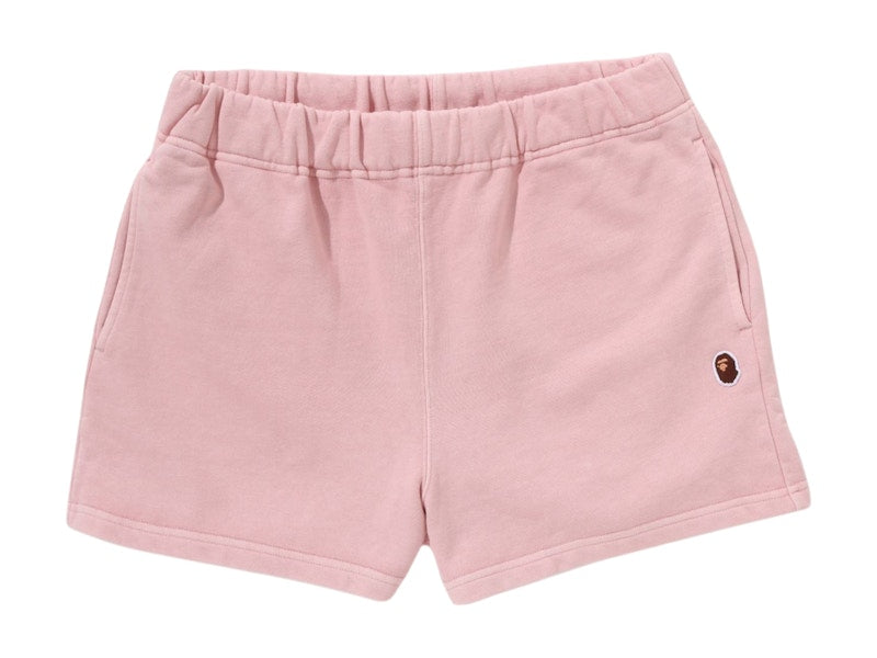 BAPE Women's Pigment Dyed One Point Sweat Shorts Pink