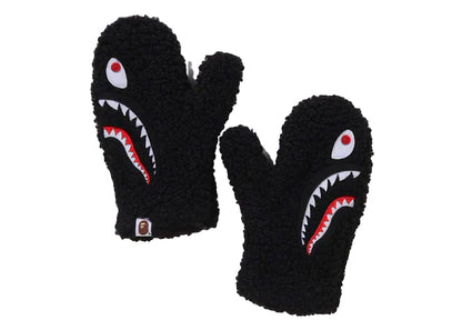 BAPE Women's Shark Boa Mittens Black