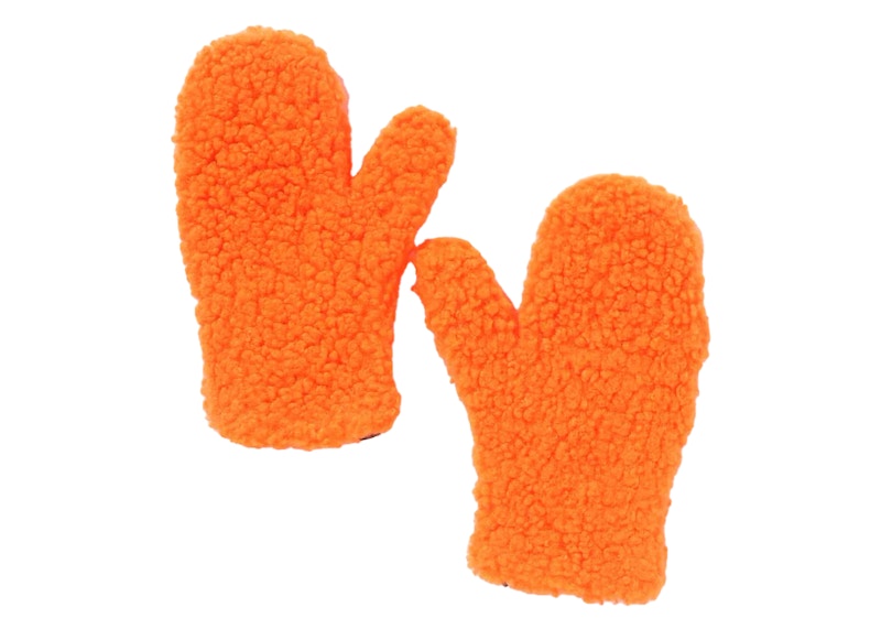 BAPE Women's Shark Boa Mittens Orange
