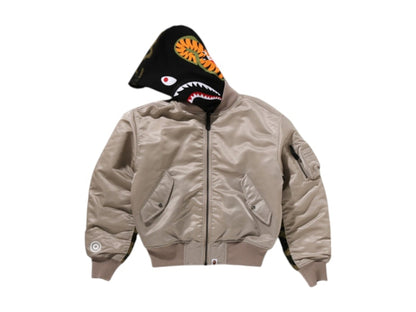 BAPE Women's Shark MA-1 Hoodie Beige