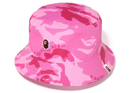 BAPE Women's Woodland Camo Bucket Hat Pink