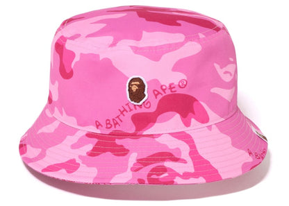 BAPE Women's Woodland Camo Bucket Hat Pink