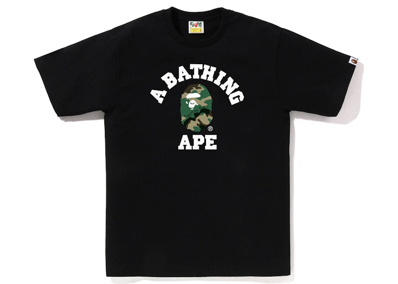 BAPE Woodland Camo College Tee (SS23) Black