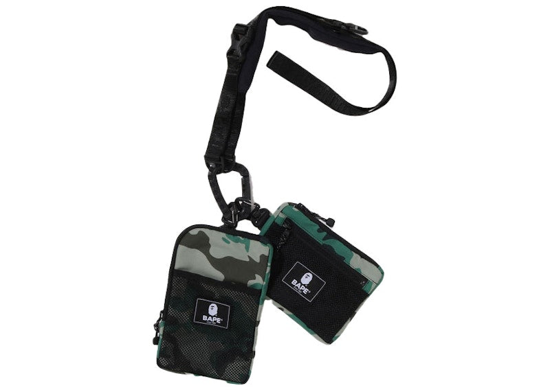BAPE Woodland Camo Multi Body Bag Olivedrab