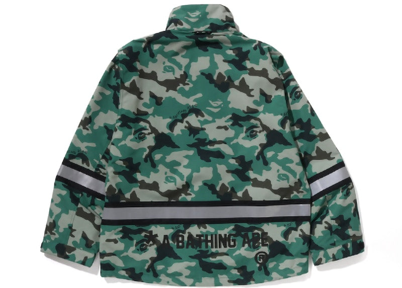 BAPE Woodland Camo Relaxed Fit Safety Jacket Olive Drab