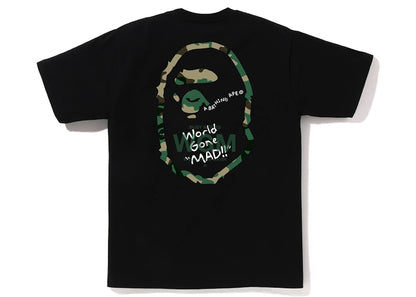 BAPE Woodland Camo WGM Ape Head Tee Black