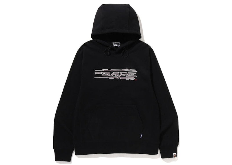 BAPE World Gone Mad Embroidery Pullover Hoodie Black
