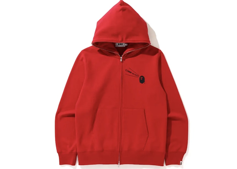 BAPE X CDG Osaka Full Zip Hoodie Red