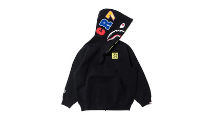 BAPE X CR7 Life Logo Relaxed Fit Shark Full Zip II Hoodie Black