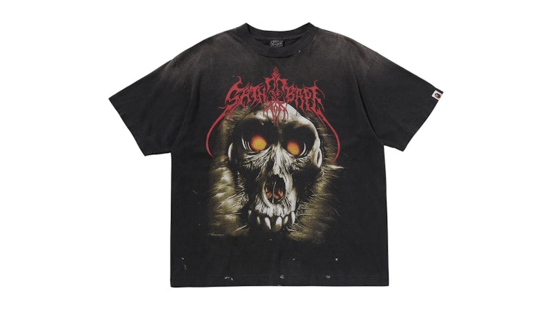 BAPE X Saint Mxxxxxx Saint Bape Tee Black