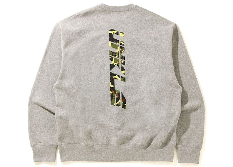 BAPE x UNKLE POINTMAN Logo Relaxed Crewneck Grey