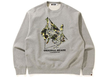 BAPE x UNKLE POINTMAN Logo Relaxed Crewneck Grey