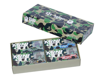 BAPE XLBWK Nissan 1/64 4 Piece Set Multicolor