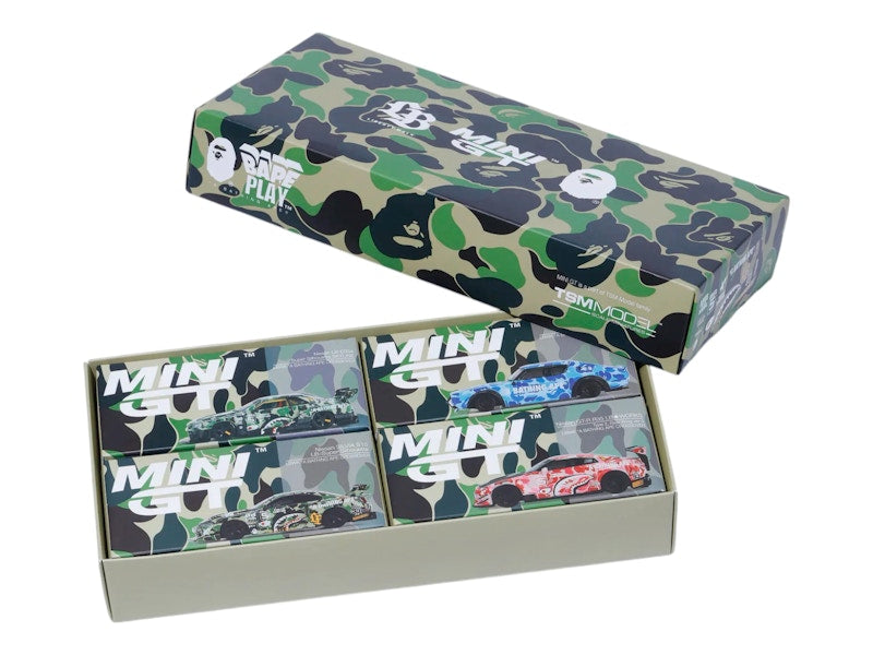 BAPE XLBWK Nissan 1/64 4 Piece Set Multicolor