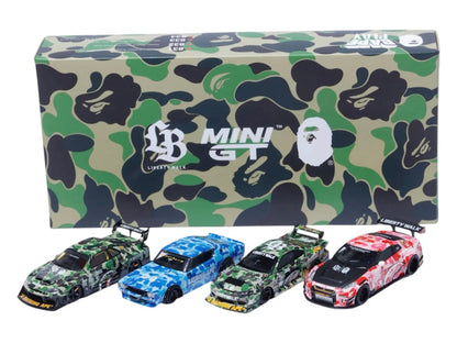 BAPE XLBWK Nissan 1/64 4 Piece Set Multicolor