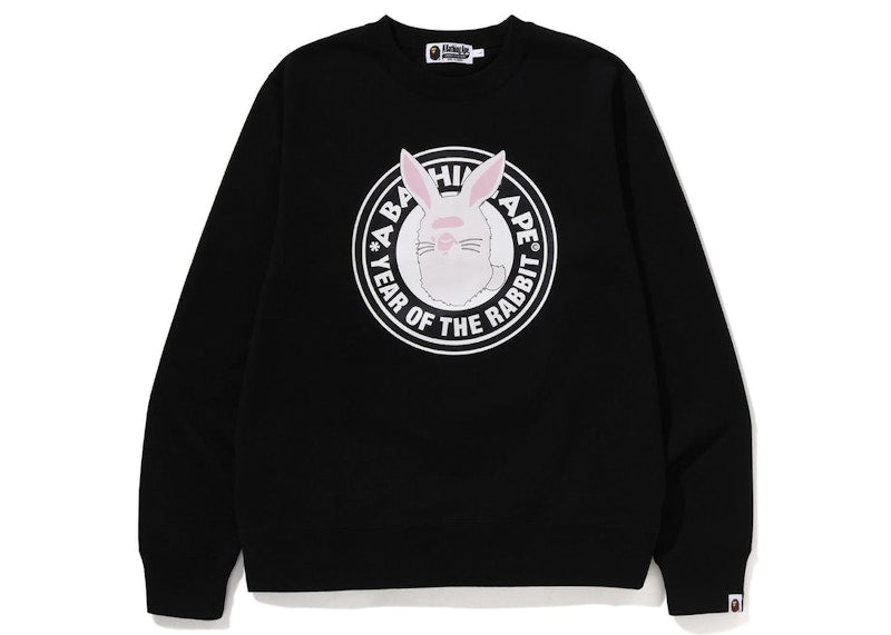 BAPE Year of the Rabbit Ape Head Crewneck Black
