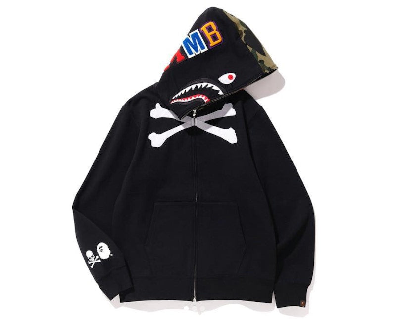 BAPE vs Mastermind Crossbone Shark Hoodie Black