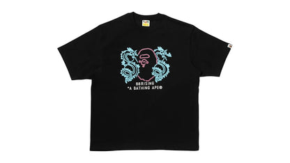 BAPE x 88Rising Neon Logo Relaxed Fit Tee Black