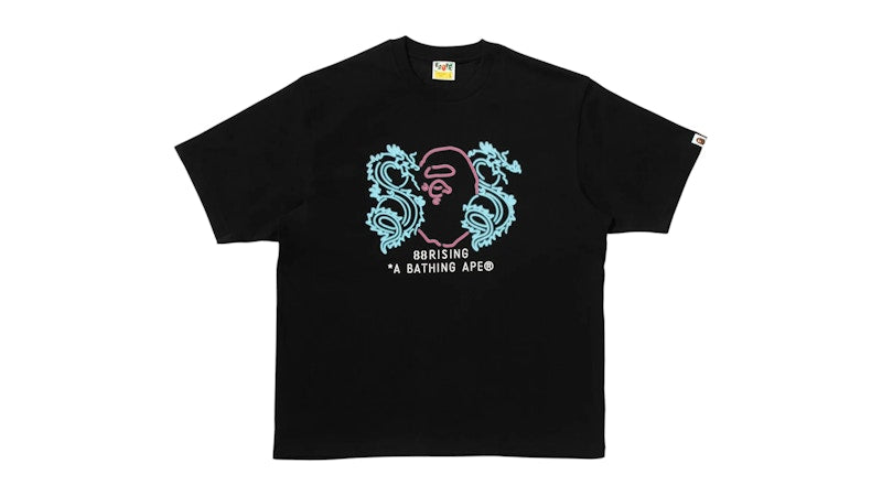 BAPE x 88Rising Neon Logo Relaxed Fit Tee Black
