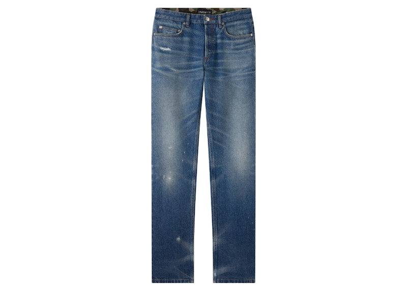 BAPE x A.P.C. Patched Damage Denim Pants Indigo