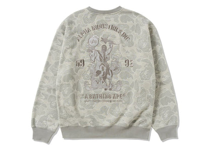 BAPE x Alpha Industries Crewneck Sweater Olivedrab