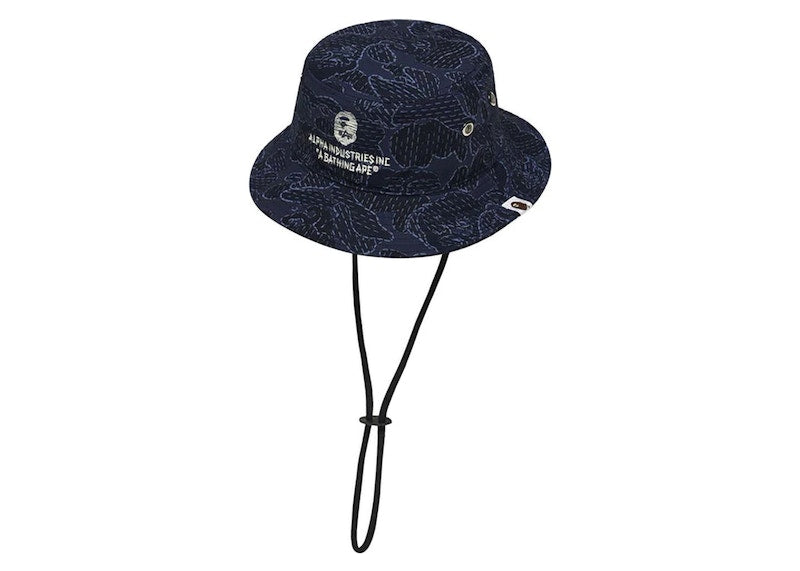 BAPE x Alpha Industries Military Hat Navy