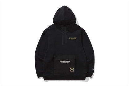 BAPE x Alpha Industries Rib Collar Hoodie Black