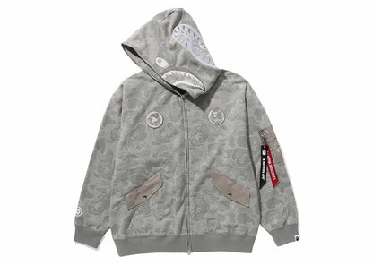 BAPE x Alpha Industries Shark Full Zip Hoodie Olivedrab