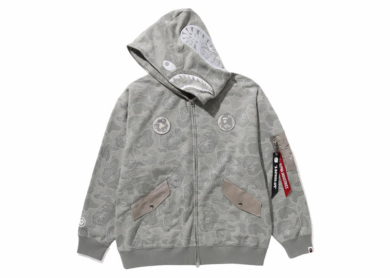 BAPE x Alpha Industries Shark Full Zip Hoodie Olivedrab