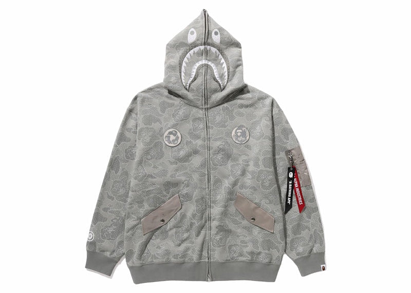 BAPE x Alpha Industries Shark Full Zip Hoodie Olivedrab