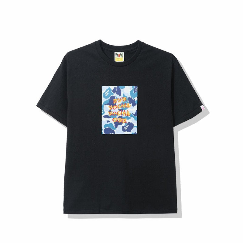 BAPE x Anti Social Social Club ABC Camo Box Tee Black/Blue
