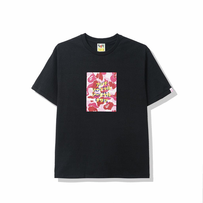 BAPE x Anti Social Social Club ABC Camo Box Tee Black/Pink