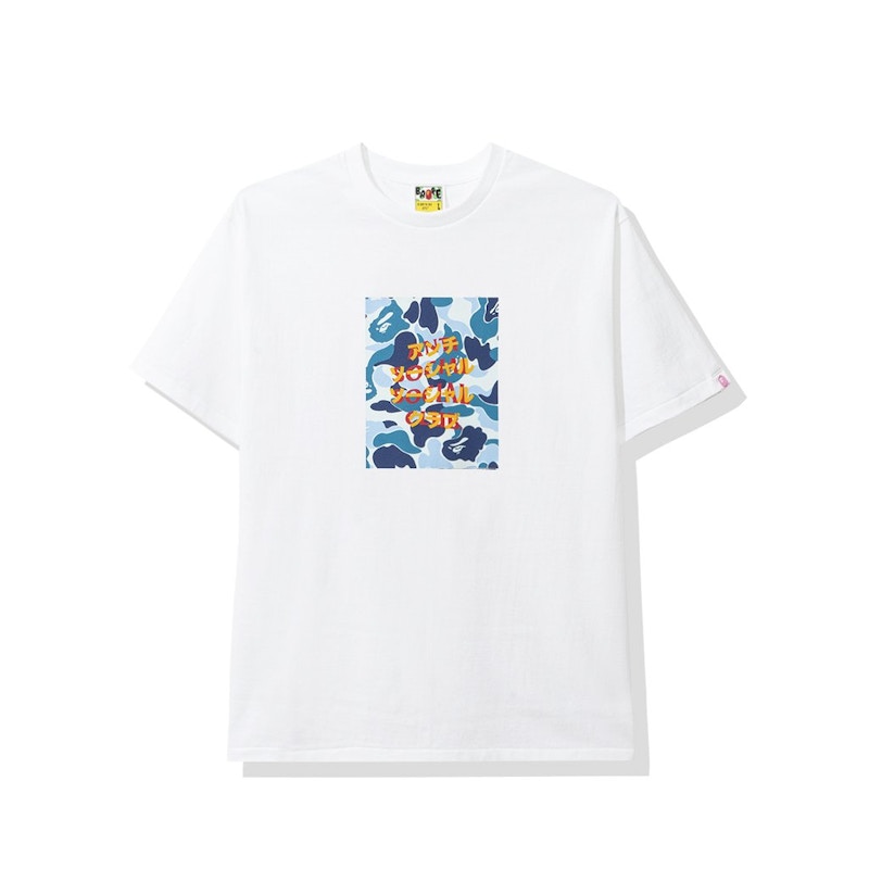 BAPE x Anti Social Social Club ABC Camo Box Tee White/Blue