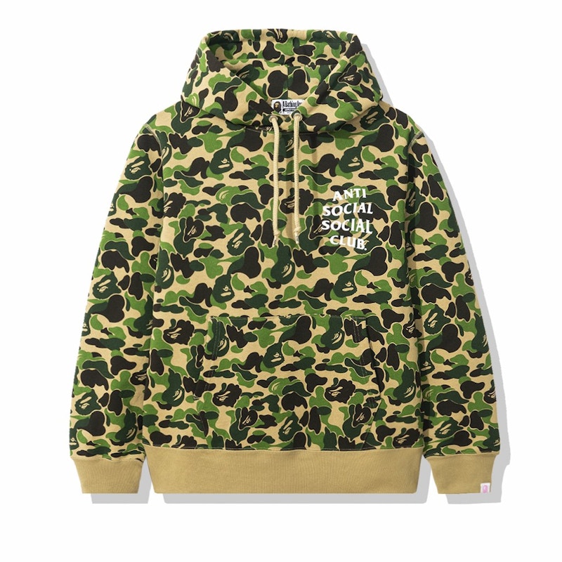 BAPE x Anti Social Social Club ABC Camo Pullover Hoodie Green