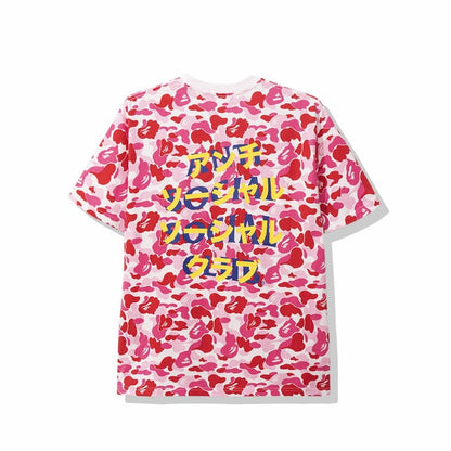BAPE x Anti Social Social Club ABC Camo Tee Pink