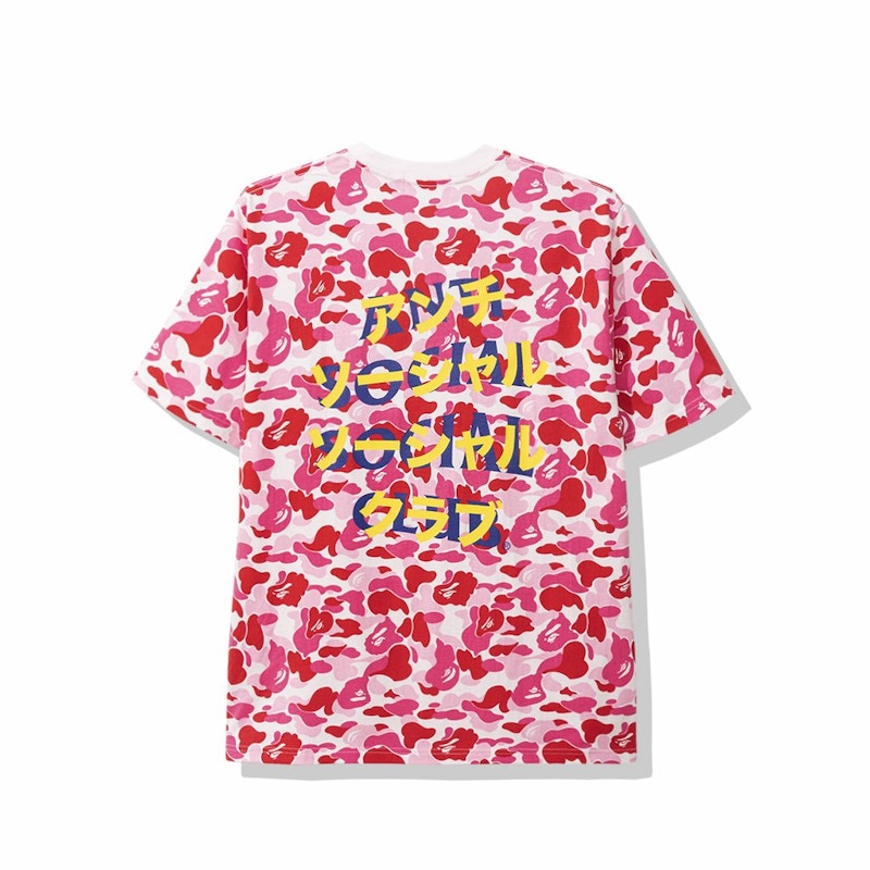 BAPE x Anti Social Social Club ABC Camo Tee Pink