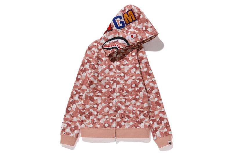 BAPE x Barbie Dot Camo Shark Full Zip Hoodie Pink