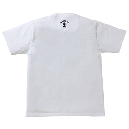 BAPE x Bearbrick Camo Bear Busy Works Tee White Blue