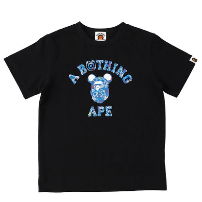 BAPE x Bearbrick Camo Bear College Kids Tee Black