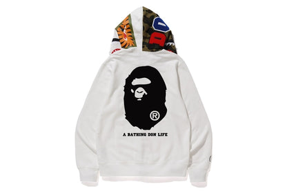 BAPE x Big Sean Shark Full Zip Hoodie White