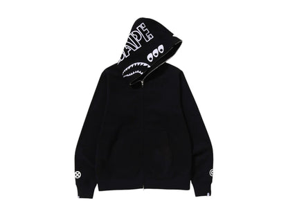 BAPE x Bounty Hunter Mad Shark Full Zip Hoodie Black