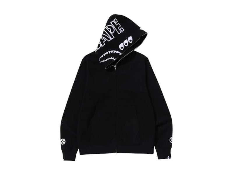BAPE x Bounty Hunter Mad Shark Full Zip Hoodie Black