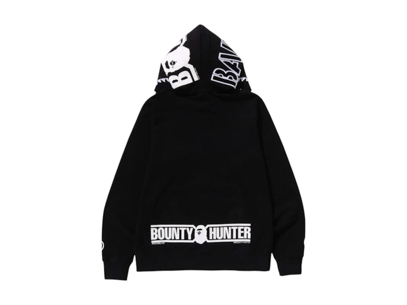 BAPE x Bounty Hunter Mad Shark Full Zip Hoodie Black