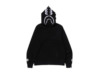 BAPE x Bounty Hunter Mad Shark Full Zip Hoodie Black