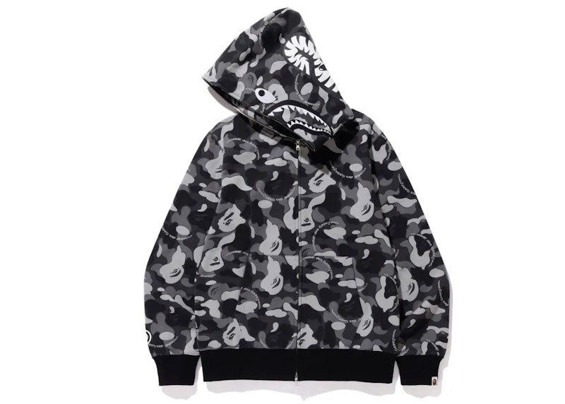 BAPE x CDG Osaka Shark Full Zip Hoodie Black/Gray