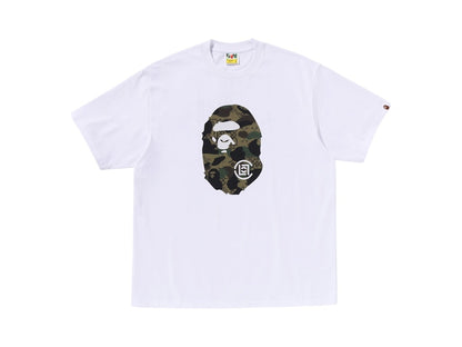 BAPE x CLOT Camo Ape Head T-Shirt White