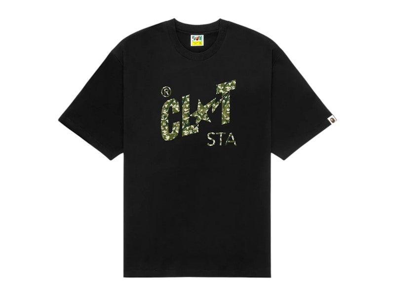 BAPE x CLOT Camo CLOT STA Logo Relaxed Fit T-shirt Black